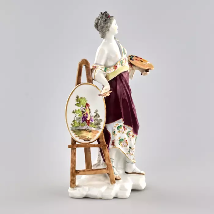 Porcelain figurine Allegory of Painting. Porcelain 19th century. 