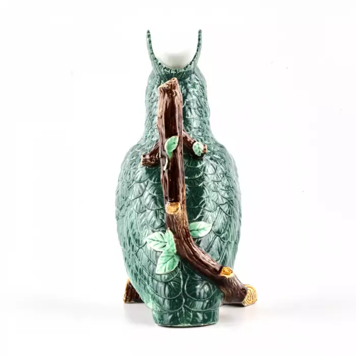 Parrot earthenware jug from the Kuznetsovs Tver factory.