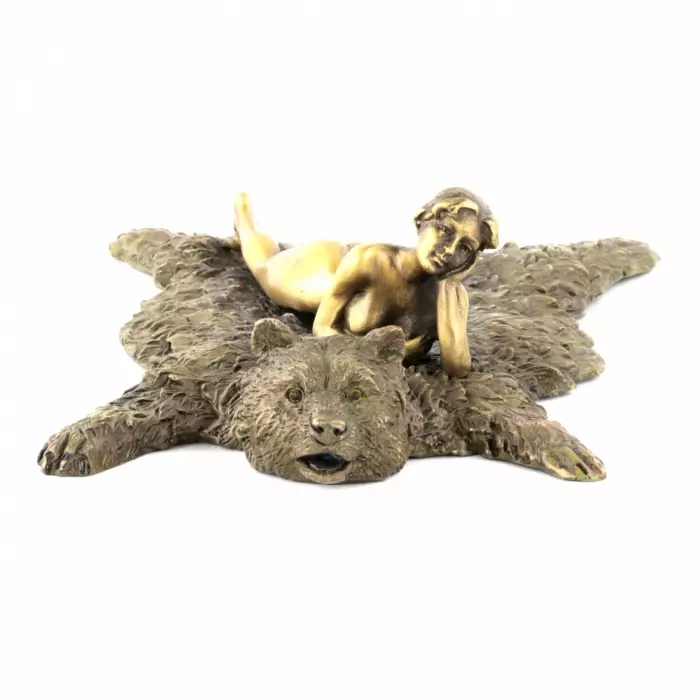 Vienna Bronze Nude in a Bears Skin. 