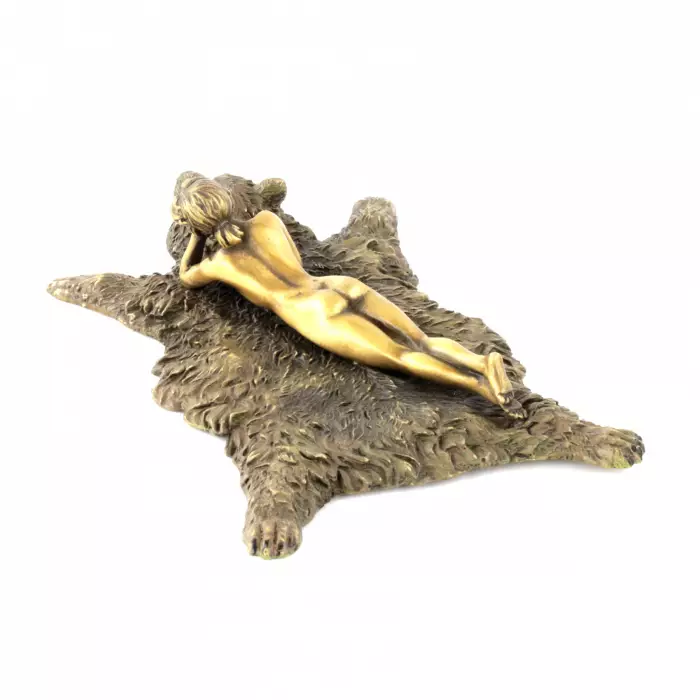 Vienna Bronze Nude in a Bears Skin. 