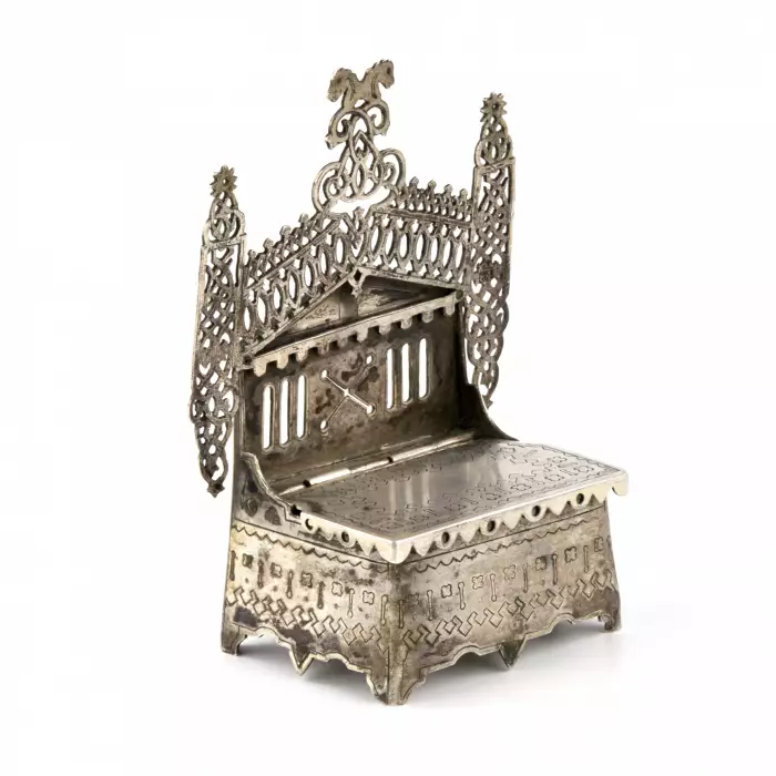 Silver salt shaker throne in the Russian style. Mukhin A.A. Moscow 1875. 