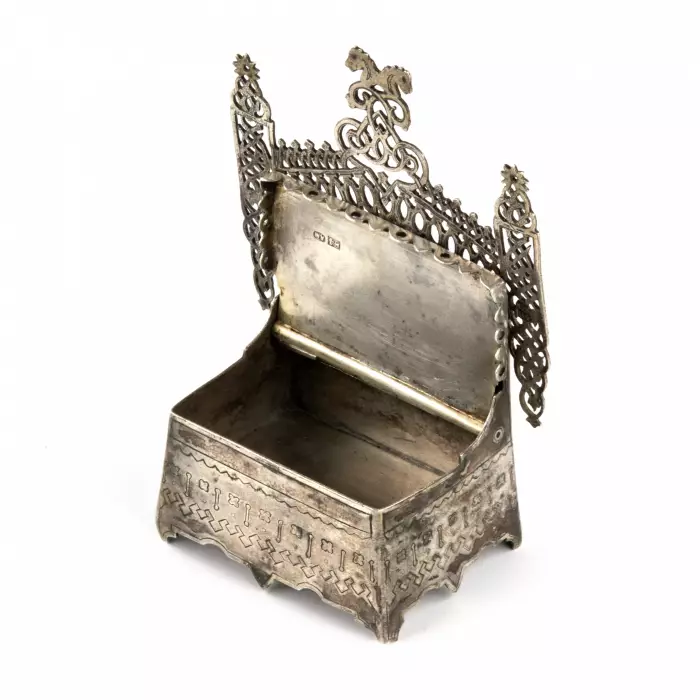 Silver salt shaker throne in the Russian style. Mukhin A.A. Moscow 1875. 