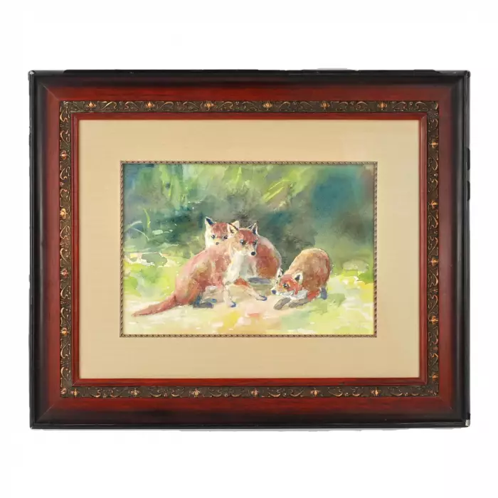Tableau Trois renards 