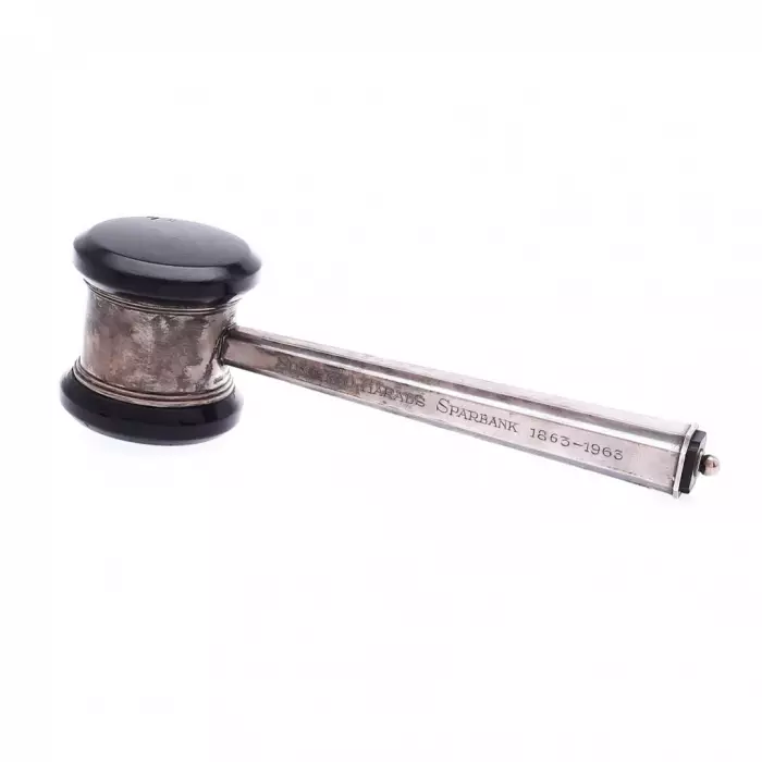Silver auction hammer. 