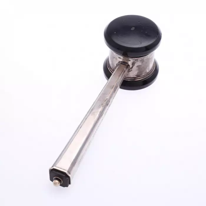 Silver auction hammer. 