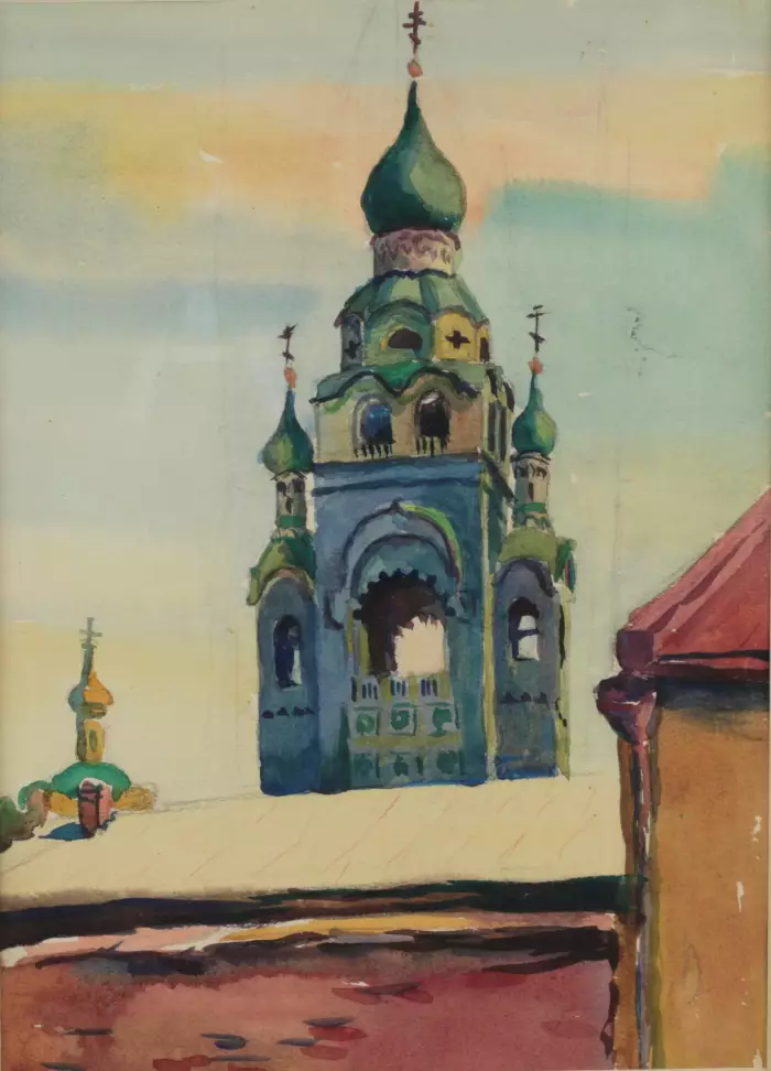 Watercolor Church. 