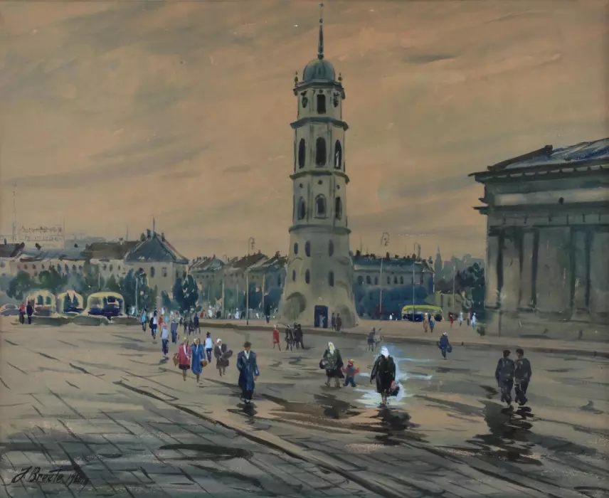 Jānis Brekte. Watercolor Vilnius. 