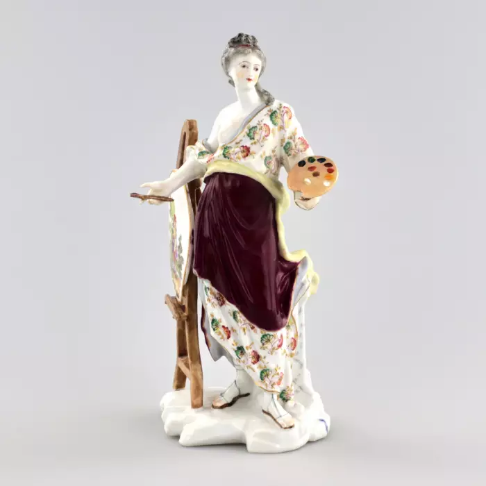 Porcelain figurine Allegory of Painting. Porcelain 19th century. 