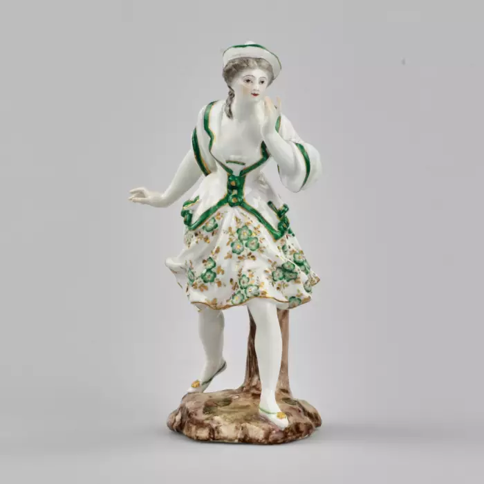 Porcelain figurine Lady in Green. France. 19th century. 
