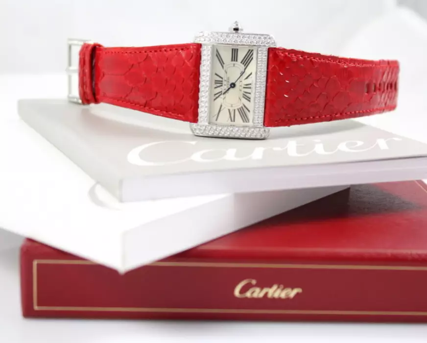 Montre femme Cartier Divan XL Diamant. 