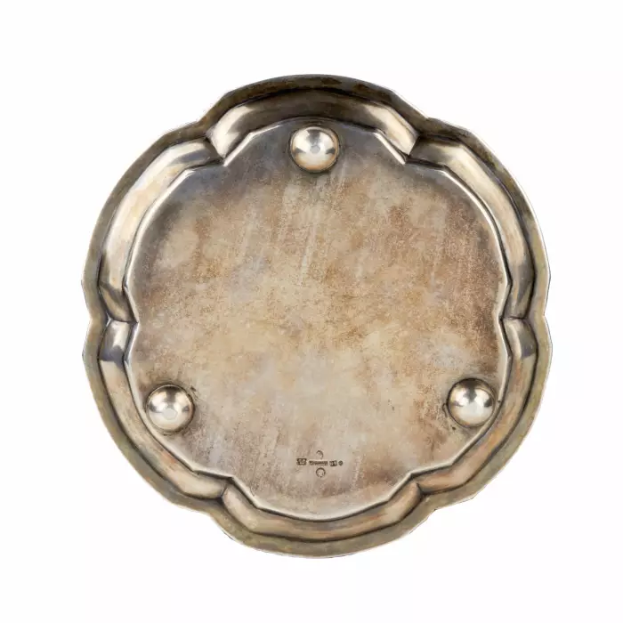 Plateau en argent russe, plat de mariage dIgnatiy Sazikov. 