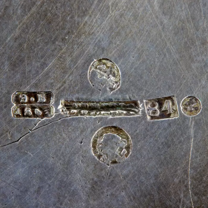 Plateau en argent russe, plat de mariage dIgnatiy Sazikov. 