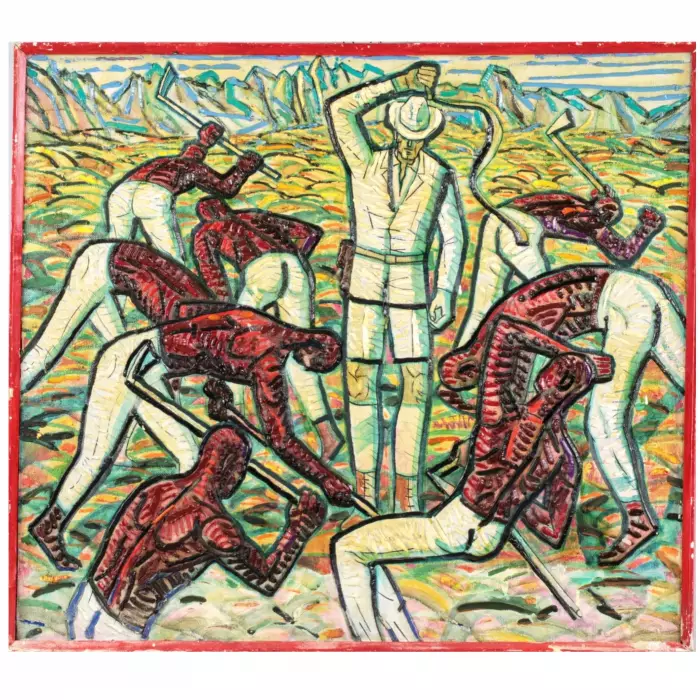 Peinture École de la haine. Igor Corti. 1971 