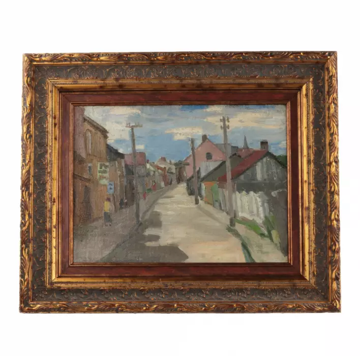 Tableau Paysage de la ville 1920 Oļģerts Jaunarājs 