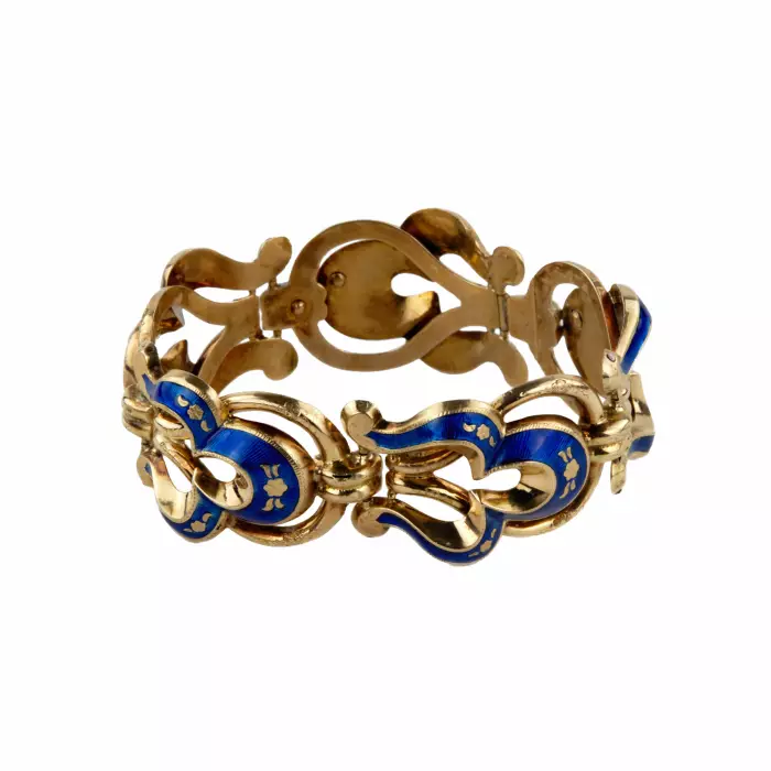 Bracelet en or avec 56 emaux de dosage. Russie royale. 19ème siècle. 