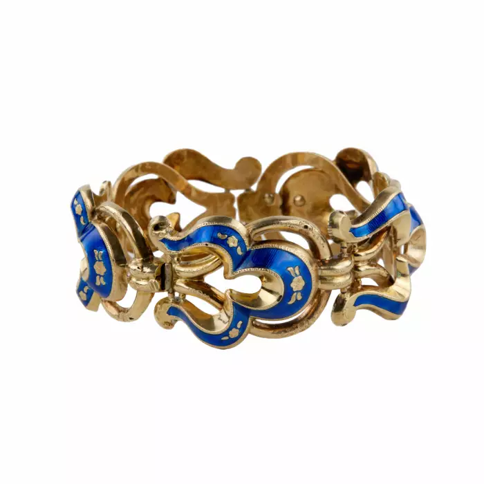 Bracelet en or avec 56 emaux de dosage. Russie royale. 19ème siècle. 