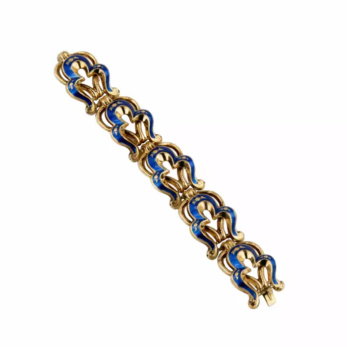 Bracelet en or avec 56 emaux de dosage. Russie royale. 19ème siècle. 