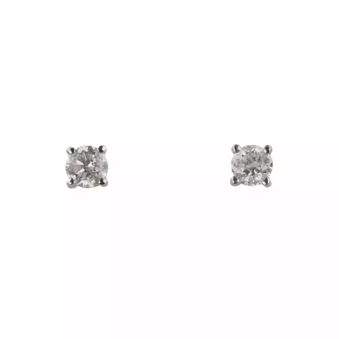 Золотые серьги 14 K с бриллиантами.