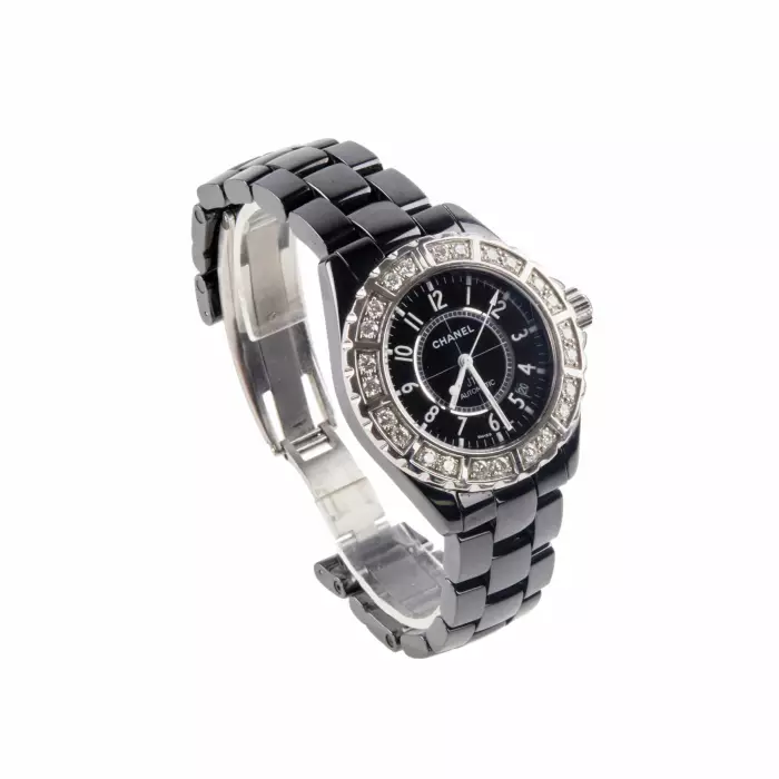 CHANEL J12 CLASSIC H1174. AUTOMATIC DIAMOND-SET WRISTWATCH
