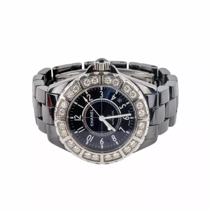 CHANEL J12 CLASSIC H1174. AUTOMATIC DIAMOND-SET WRISTWATCH