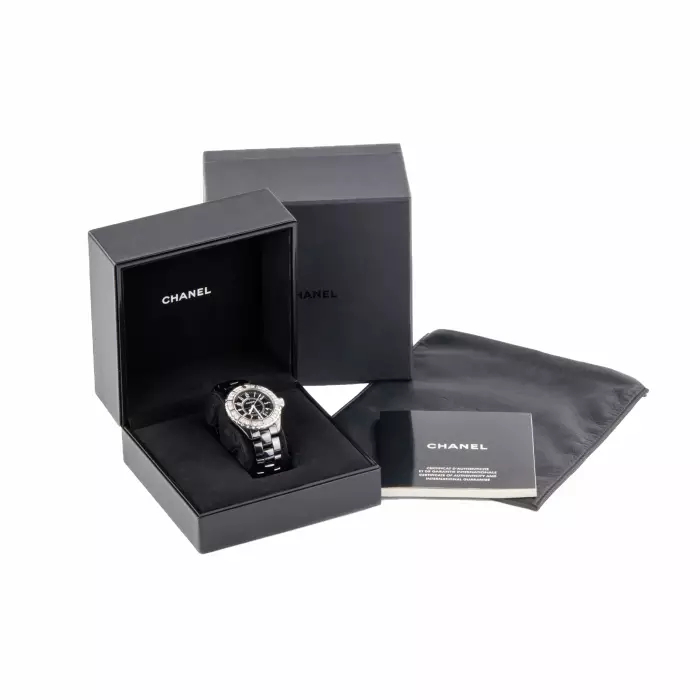 CHANEL J12 CLASSIC H1174. AUTOMATIC DIAMOND-SET WRISTWATCH