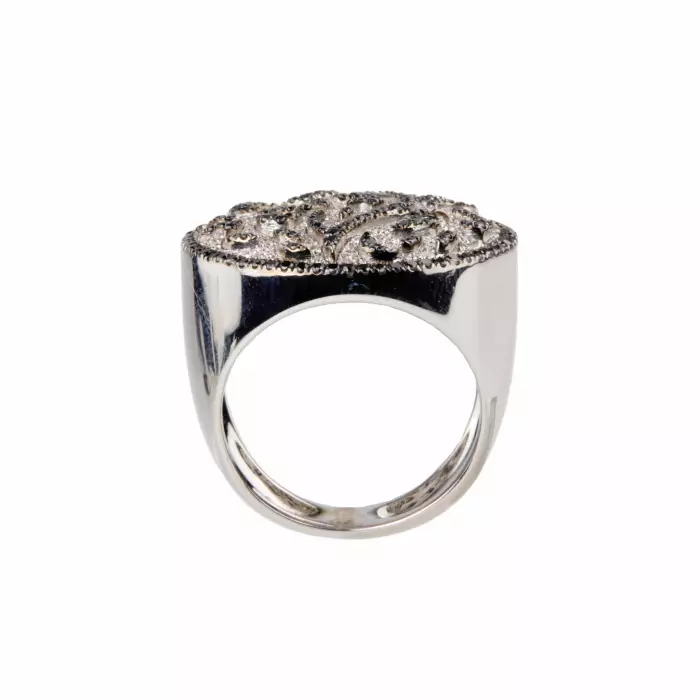 Giorgio Visconti gold cocktail ring with diamonds. 