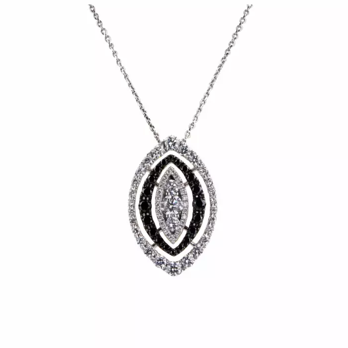 Pendentif avec une chaîne de diamants blancs et noirs. Giorgio Visconti. 
