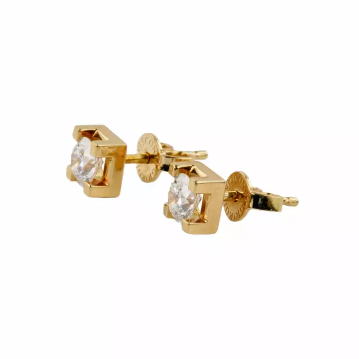 Pendentif et boucles doreilles en or avec diamants. Giorgio Visconti.
