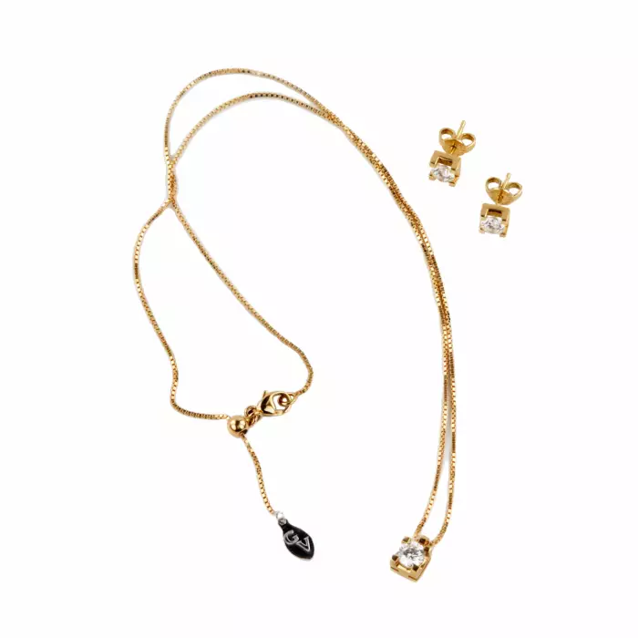 Pendentif et boucles doreilles en or avec diamants. Giorgio Visconti.