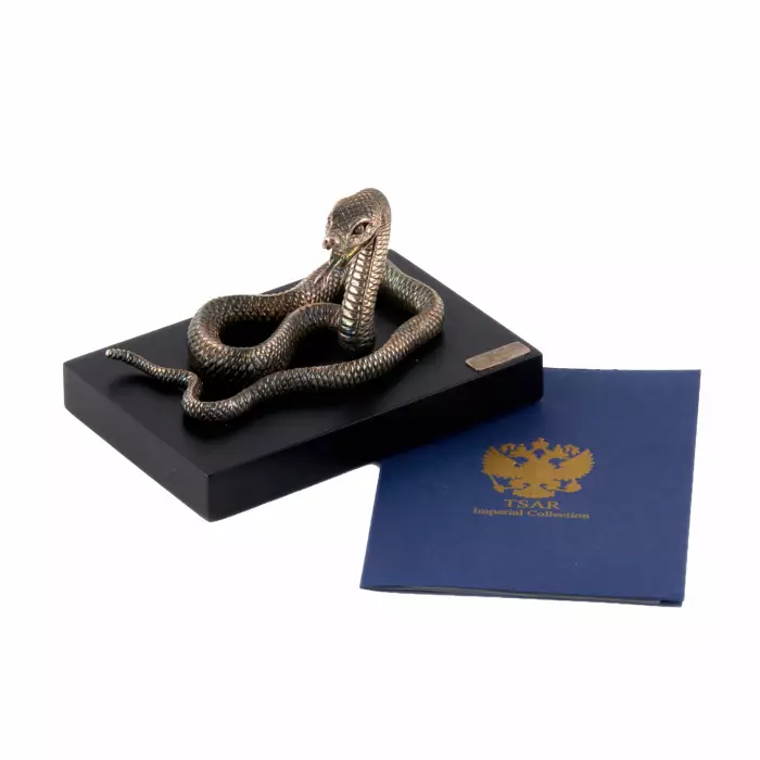 Посеребренная фигура змеи.  Tsar imperial collection. 