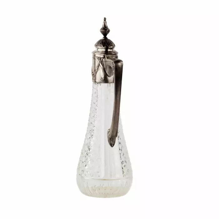 FRENCH CUT-CRYSTAL AND SILVER-MOUNTED EWER. EARLY 20TH CENTURY