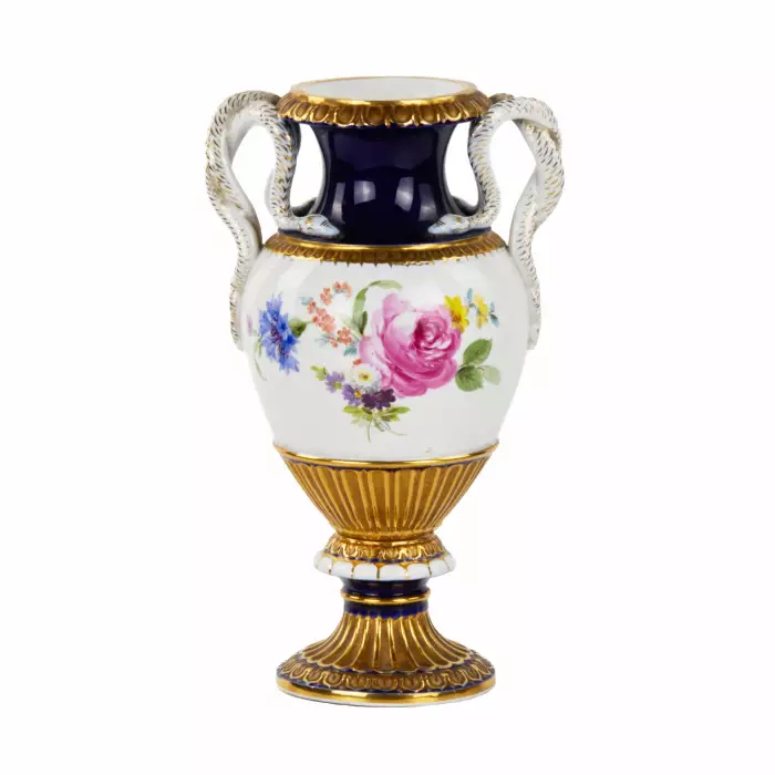 Meissen. Porcelain vase with snakes. 