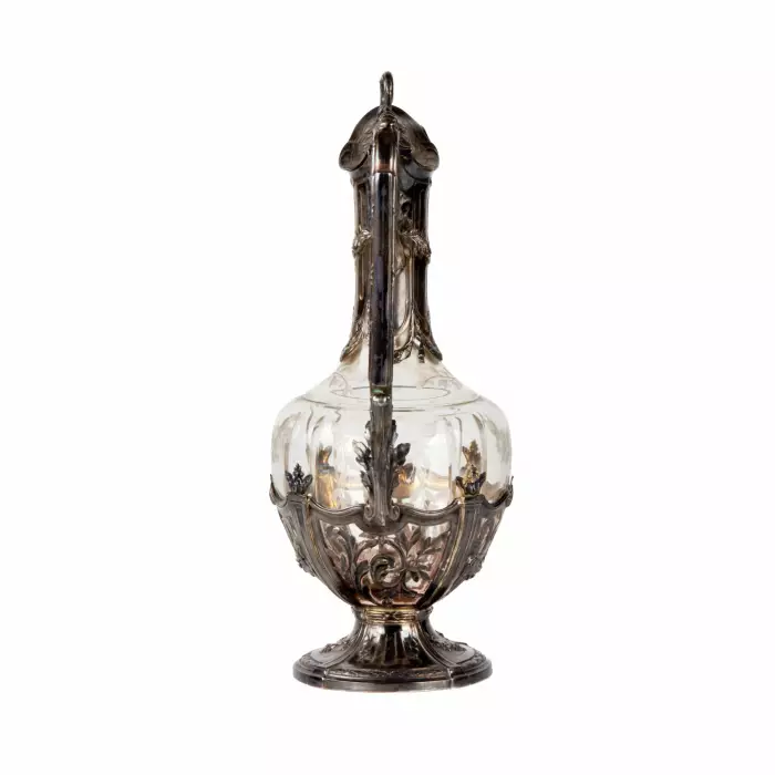 Verseuse en argent français avec verre, epoque Napoleon III. 