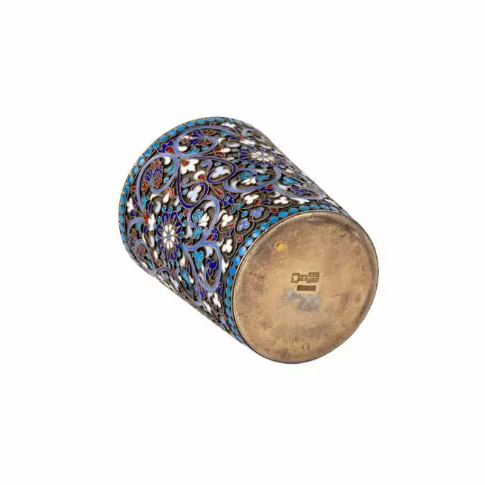 GOBELET EN ARGENT RUSSE À ÉMAIL CLOISONNÉ. GUSTAV KLINGERT  RUSSIE, MOSCOU, 1893
