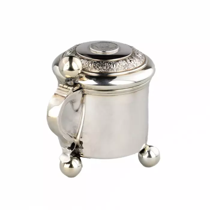 Silver beer mug  cup.