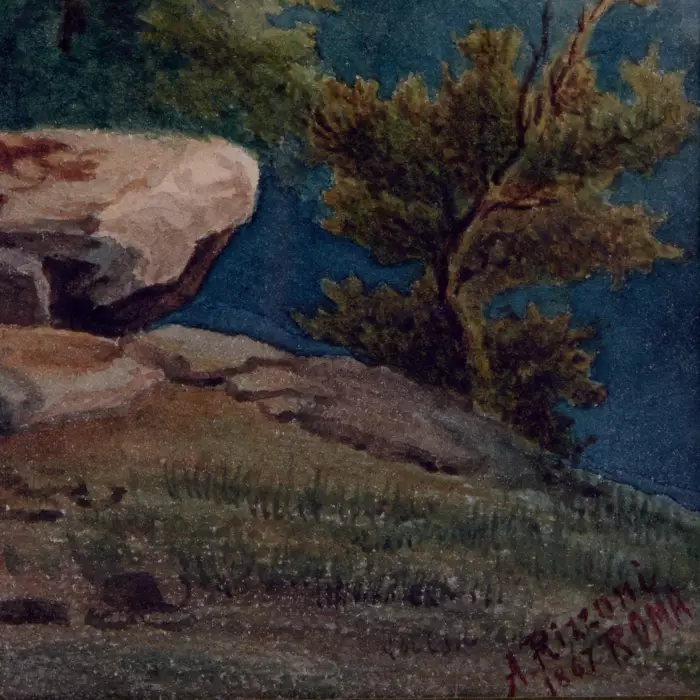 Aquarelle. Aspect italien. Paysage dans les montagnes. 