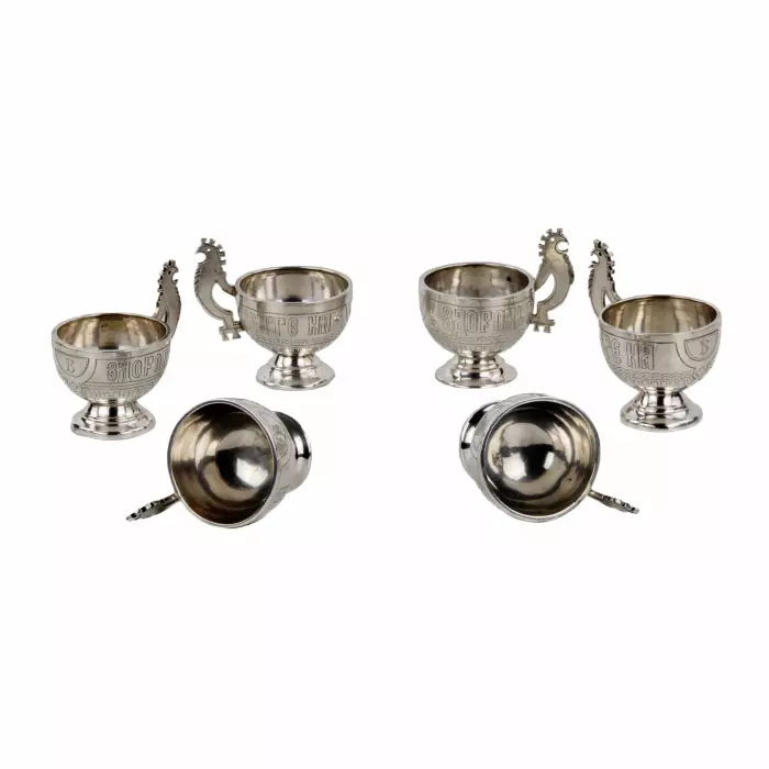 Elegant silver vodka set in the neo-Russian style, workshop S.M. Ikonnikov. 