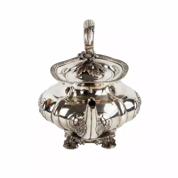 Русский серебряный чайник. Рига. 1844 год.