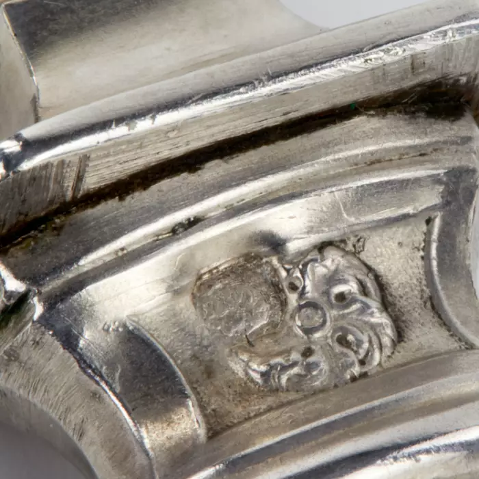 French silver tableware set in original case. 