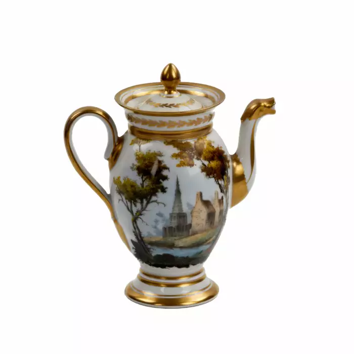 Service tête-à-tête en porcelaine française, XIXe siècle. 