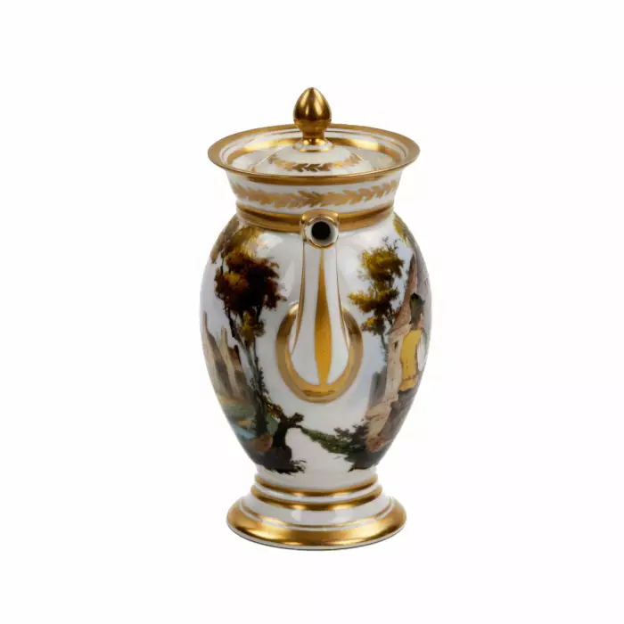 Service tête-à-tête en porcelaine française, XIXe siècle. 