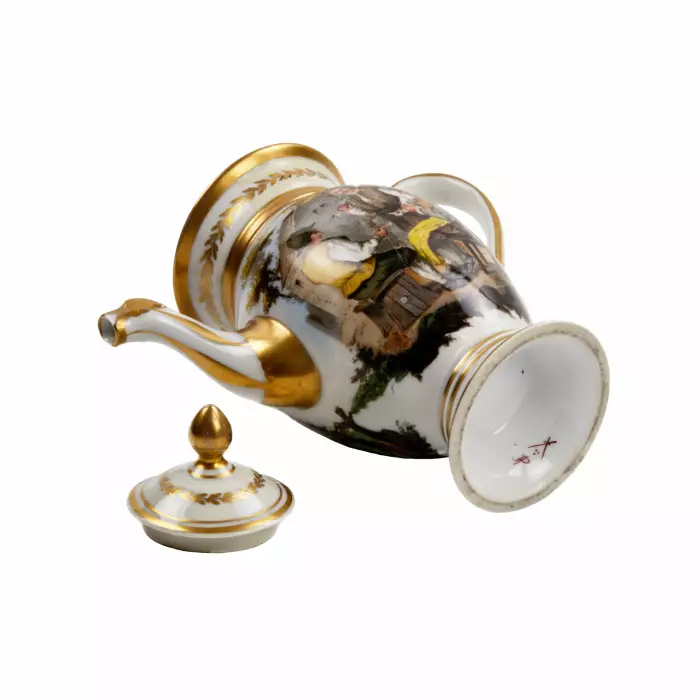Service tête-à-tête en porcelaine française, XIXe siècle. 