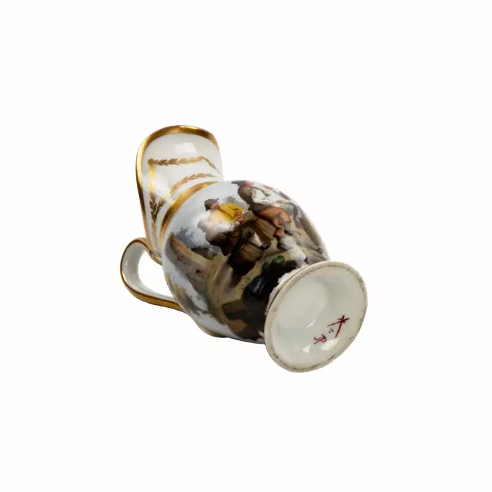 Service tête-à-tête en porcelaine française, XIXe siècle. 