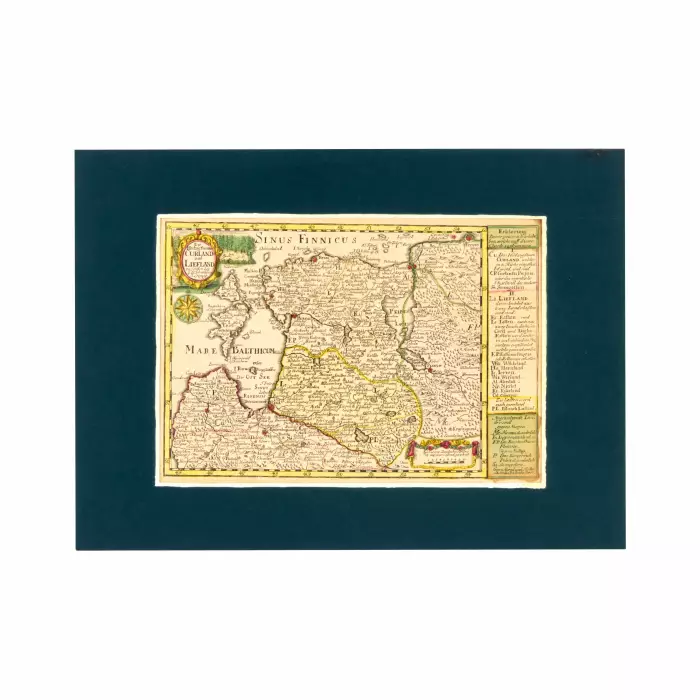 G.Schreiber. Carte de Courlande et de Livonie, annees 1730. 