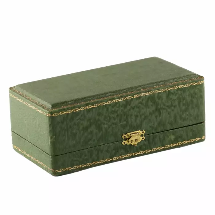 PAIR OF FRENCH SILVER SALTS WITH SPOONS IN THEIR ORIGINAL PRESENTATION CASE