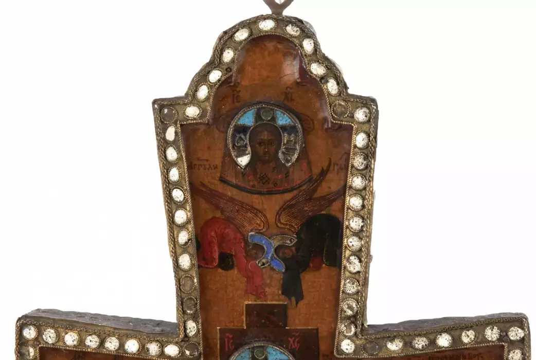 Lantique Crucifixion du Sauveur - Calvaire avec ceux à venir. Russie. Fin XVIIe - debut XVIIIe siècles 