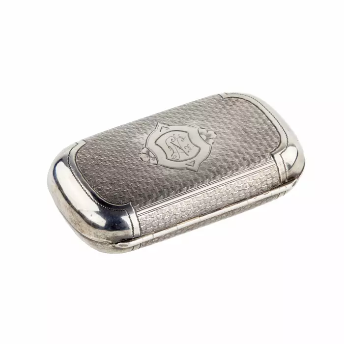 Russe, etui à cigarettes en argent du 19ème siècle. 