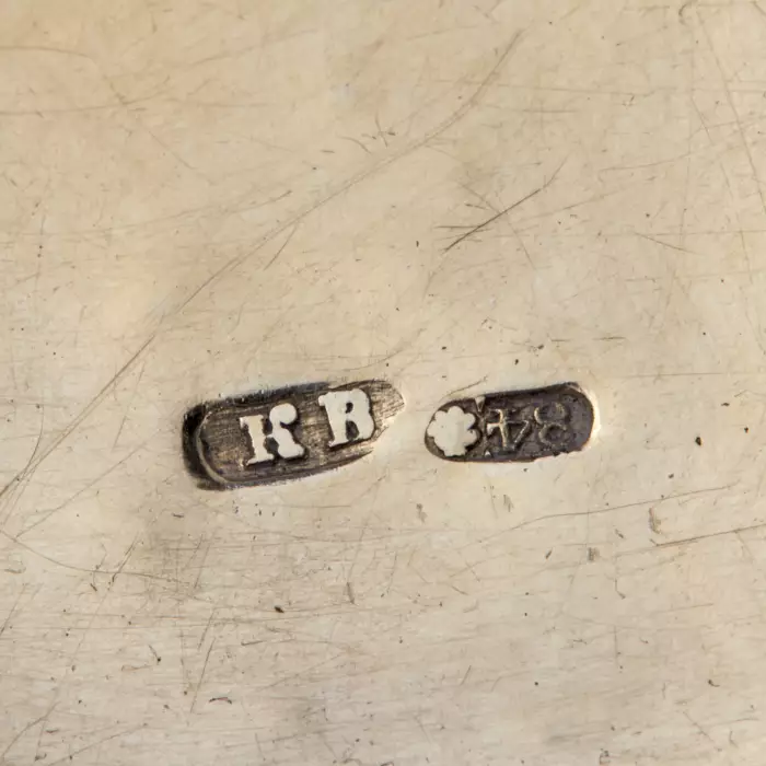Russe, etui à cigarettes en argent du 19ème siècle. 