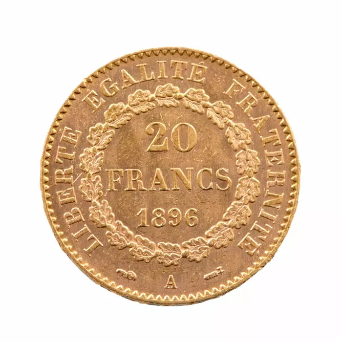 PIÈCE D’OR DE 20 FRANCS. FRANCE, 1896
