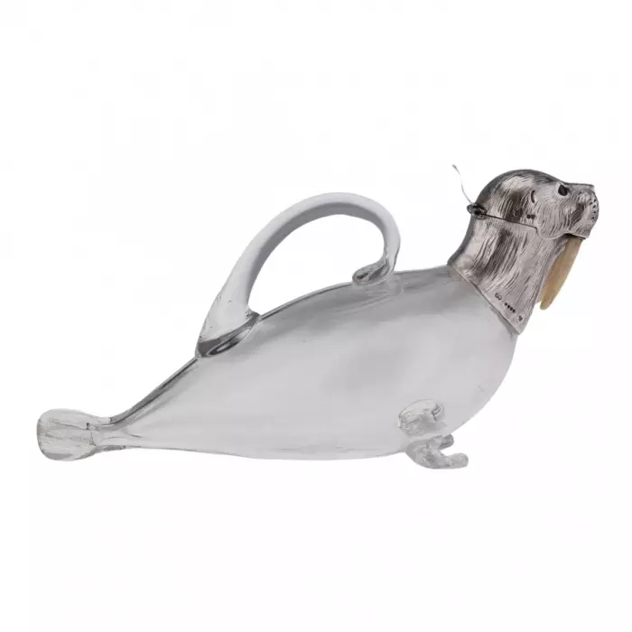 Original silver victorian jug in the shape of a walrus. London 1881 